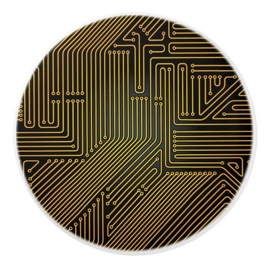 コンピュータサーキットボードパターン セラミックノブ (正面)