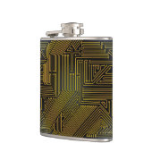 コンピュータサーキットボードパターン フラスク (左)