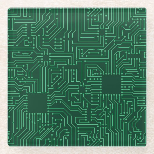 コンピュータサーキットボード ガラスコースター (正面)