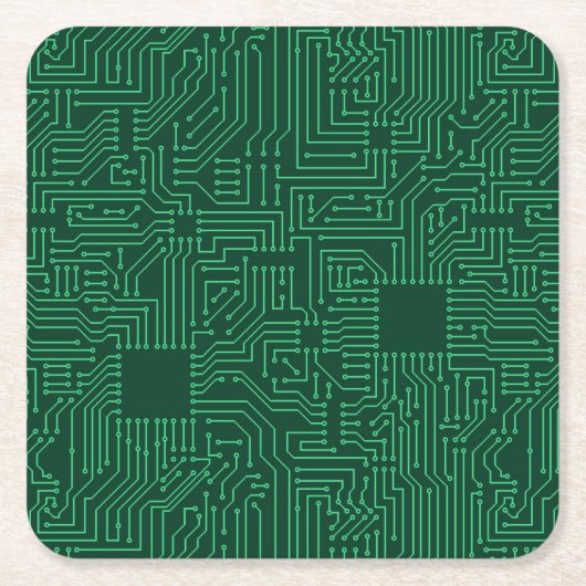 コンピュータサーキットボード スクエアペーパーコースター (正面)