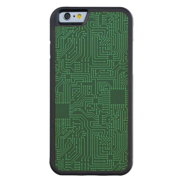 コンピュータサーキットボード CarvedウッドiPhoneケース (裏面)