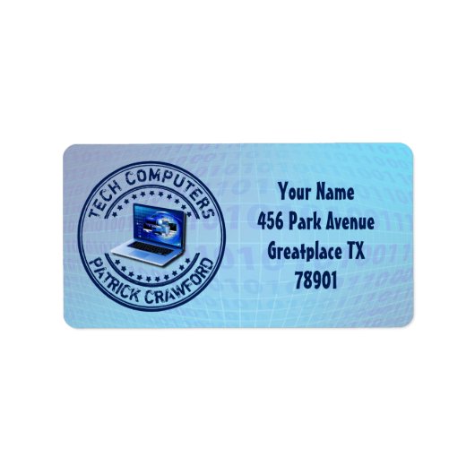 コンピュータサービス修理技術者またはPCショップ ラベル (正面)