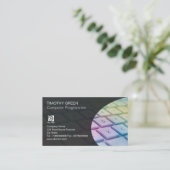 コンピュータスキルサービスカラフルノートパソコンキーボード 名刺 (スタンド正面)