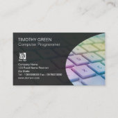 コンピュータスキルサービスカラフルノートパソコンキーボード 名刺 (正面)