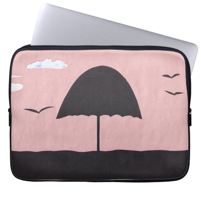 コンピュータスリーブとビーチシーン ラップトップスリーブ (正面)