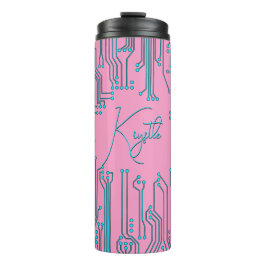 コンピュータチップおたくブラックピンクブルー文字名 タンブラー