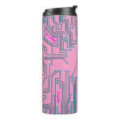 コンピュータチップおたくブラックピンクブルー文字名 タンブラー (回転左)