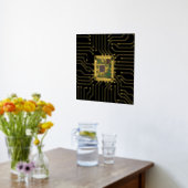 コンピュータチップアートフォイルプリント 箔ポスター (レイダウン (キッチン))