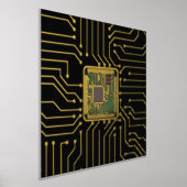 コンピュータチップアートフォイルプリント 箔ポスター (レイダウン)