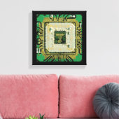 コンピュータチップウォールアート キャンバスプリント (インサイチュ (リビング))