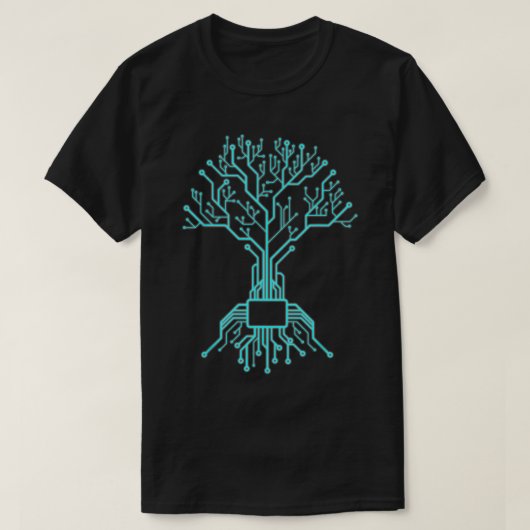 コンピュータチップCPUコア回路ツリーコンピュータギーク Tシャツ (デザイン正面)