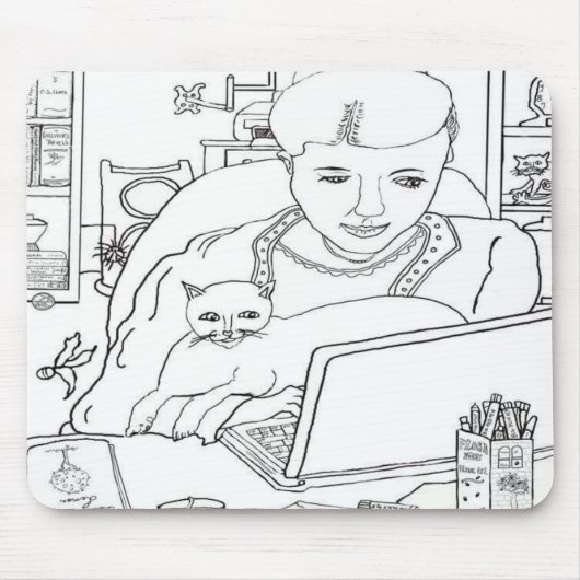 コンピュータ💻ネコ🐈 マウスパッド (正面)