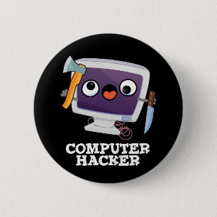 コンピュータハおもしろいッカー技術Pun Dark BG 缶バッジ