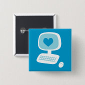 コンピュータハート 缶バッジ (正面&裏面)