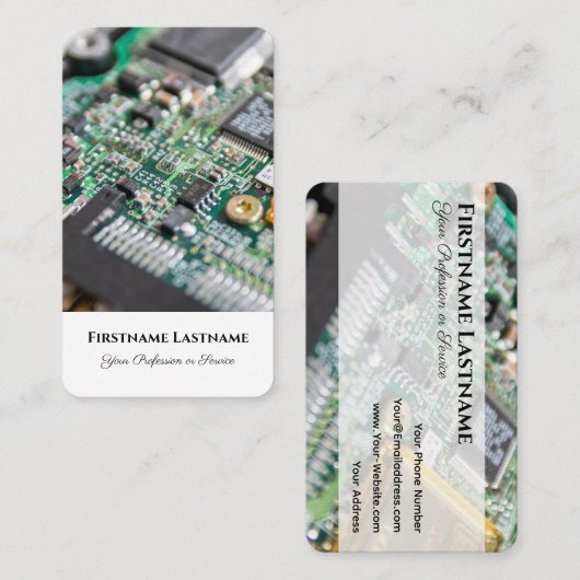 コンピュータハードウェアの専門家による回路基板ストレージ 名刺 (正面/裏面)