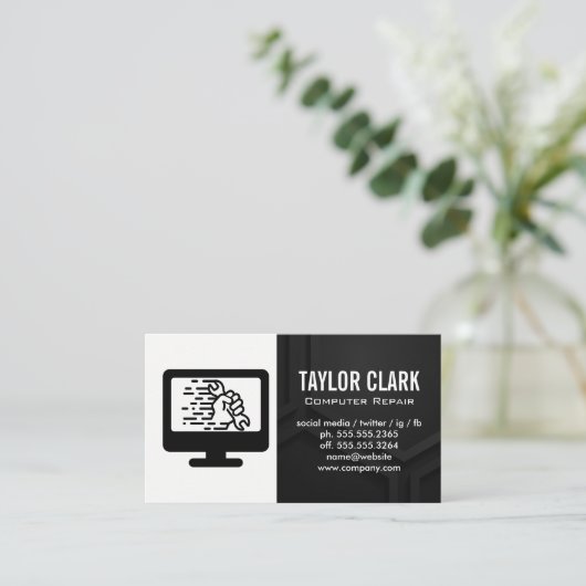 コンピュータハードウェア | 手を握り締める 名刺 (スタンド正面)