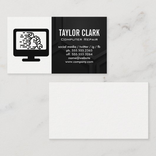 コンピュータハードウェア | 手を握り締める 名刺 (正面/裏面)