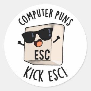 コンピュータパンキックEscキーおもしろいボードパン ラウンドシール