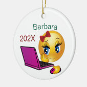 コンピュータパーソナライズされたガールクリスマスツリー セラミックオーナメント (左)