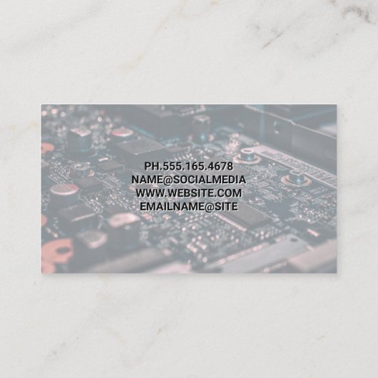 コンピュータパーツ | ハードウェア技術の背景 名刺 (裏面)