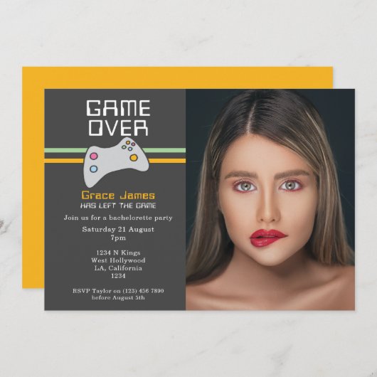 コンピュータビデオゲームのバチェロレッテ 招待状 (正面/裏面)