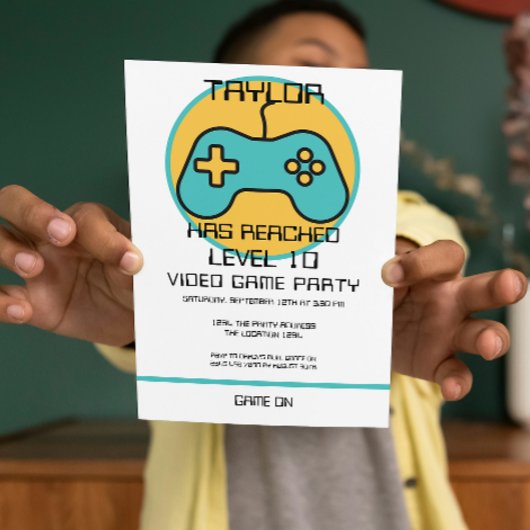 コンピュータビデオゲームプレイヤーレベルアップ誕生日 招待状