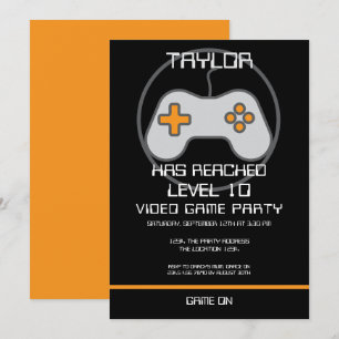 コンピュータビデオゲームプレイヤーレベルアップ 誕生日 招待状