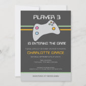 コンピュータビデオゲームプレーヤーが赤ちゃんシャワーに入った 招待状 (正面)