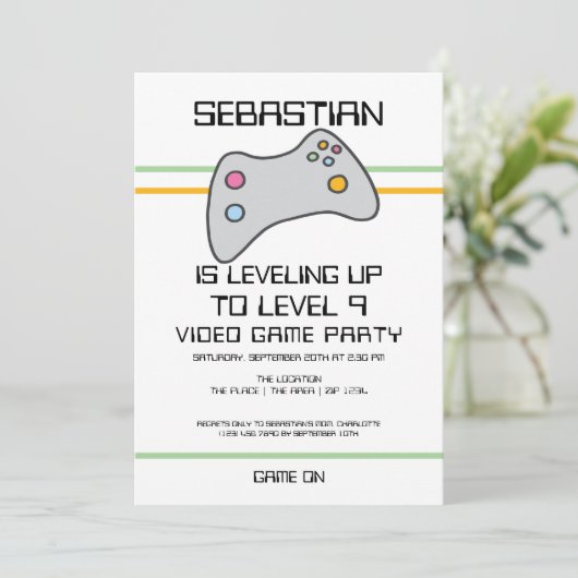 コンピュータビデオゲームプレーヤー平準化アップ誕生日 招待状 (スタンド正面)