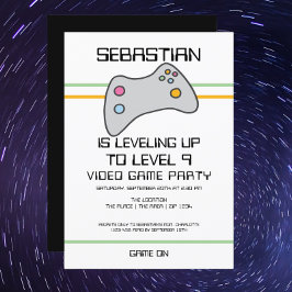 コンピュータビデオゲームプレーヤー平準化アップ誕生日 招待状