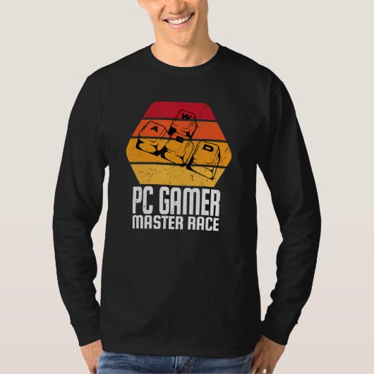 コンピュータビデオゲームWasd PcゲーマーおもしろいマスターRa Tシャツ (正面)