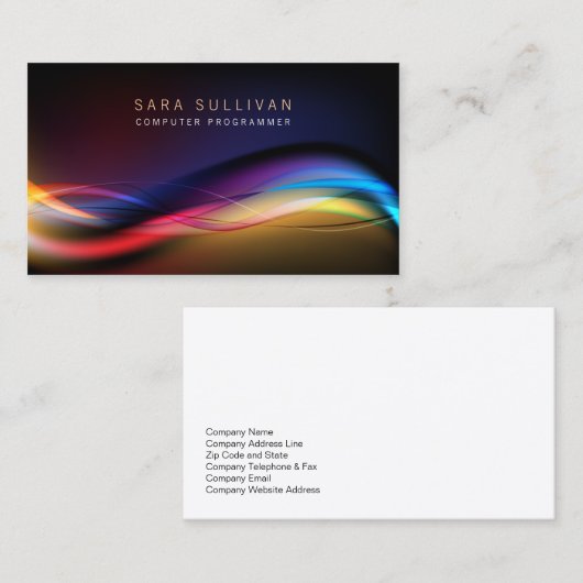 コンピュータプログラマ技術スキルライトストリーム 名刺 (正面/裏面)