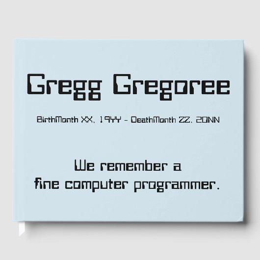 コンピュータプログラマ葬儀/メモリアルゲストブック ゲストブック (正面)