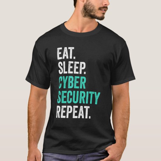 コンピュータプログラミングIT食べおたくスリープCyber Secur Tシャツ (正面)