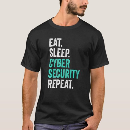コンピュータプログラミングIT食べおたくスリープCyber Secur Tシャツ (正面)