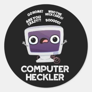 コンピュータヘックラーおもしろいハッカープンダークBG ラウンドシール