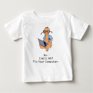 コンピュータベビーのTシャツのタンの真面目な皮 ベビーTシャツ