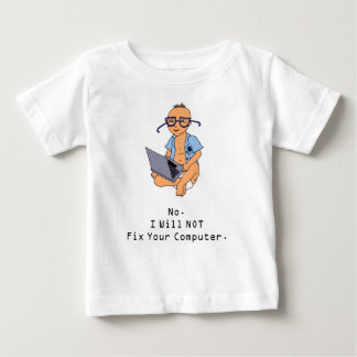 コンピュータベビーのTシャツのタンの真面目な皮 ベビーTシャツ