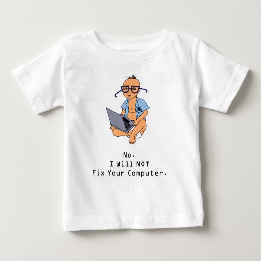 コンピュータベビーのTシャツのタンの真面目な皮 ベビーTシャツ (正面)