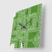 コンピュータボードパターン スクエア壁時計 (傾斜)