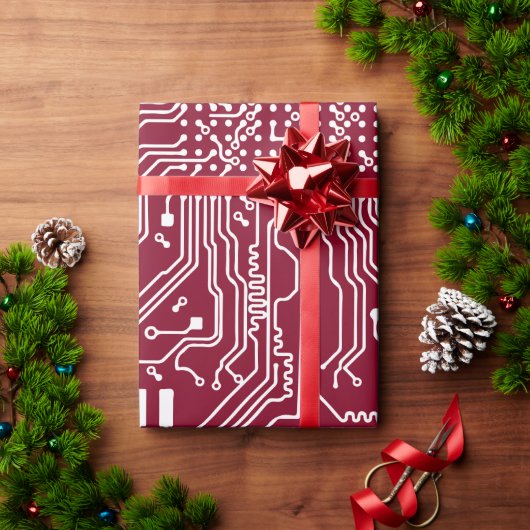 コンピュータボードパターン ラッピングペーパー (クリスマスギフト)
