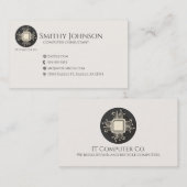 コンピュータマイクロチップブラック 名刺 (正面/裏面)