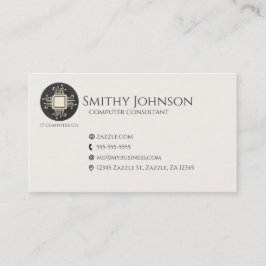 コンピュータマイクロチップブラック 名刺