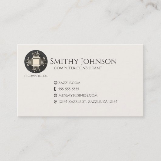 コンピュータマイクロチップブラック 名刺 (正面)