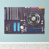 コンピュータマザーボード キャンバスプリント (インサイチュ (ウッドフロア))