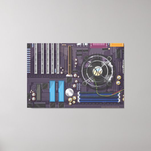 コンピュータマザーボード キャンバスプリント (正面)