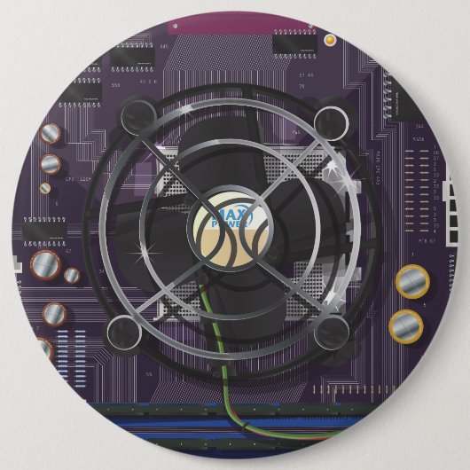 コンピュータマザーボード 缶バッジ (正面)