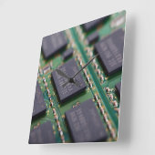 コンピュータメモリチップ スクエア壁時計 (傾斜)