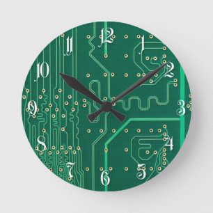 コンピュータメモリプレート ラウンド壁時計