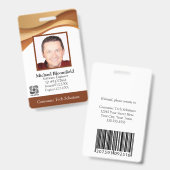 コンピュータモダンソフトウェア会社金ゴールドブラウンID バッジ (正面＆裏面)